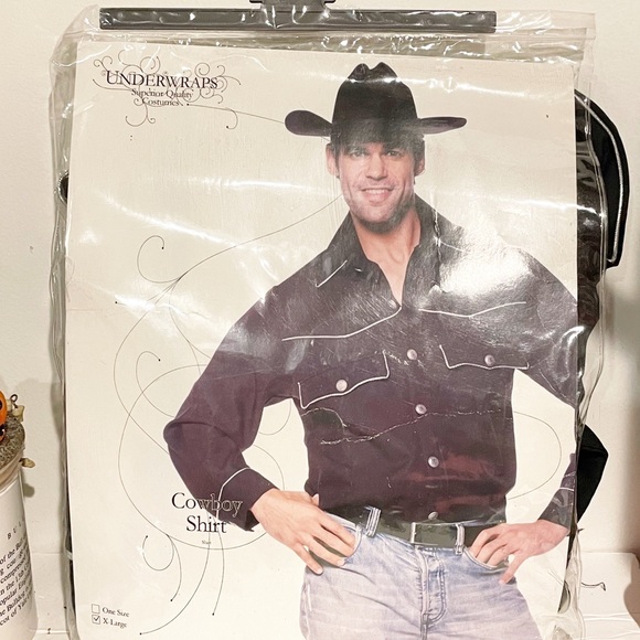 Underwraps Cowboy Western Shirt Mens Halloween Costume Dress Up Size XL - Picture 1 of 4